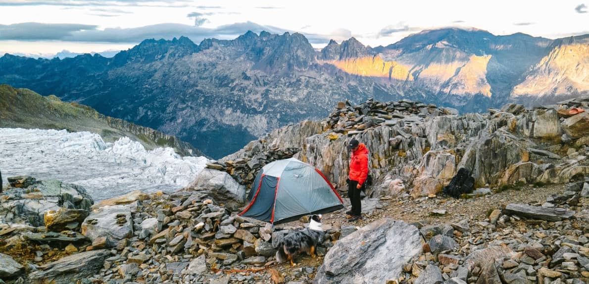 Bivouac au-dessus du glacier du Tour