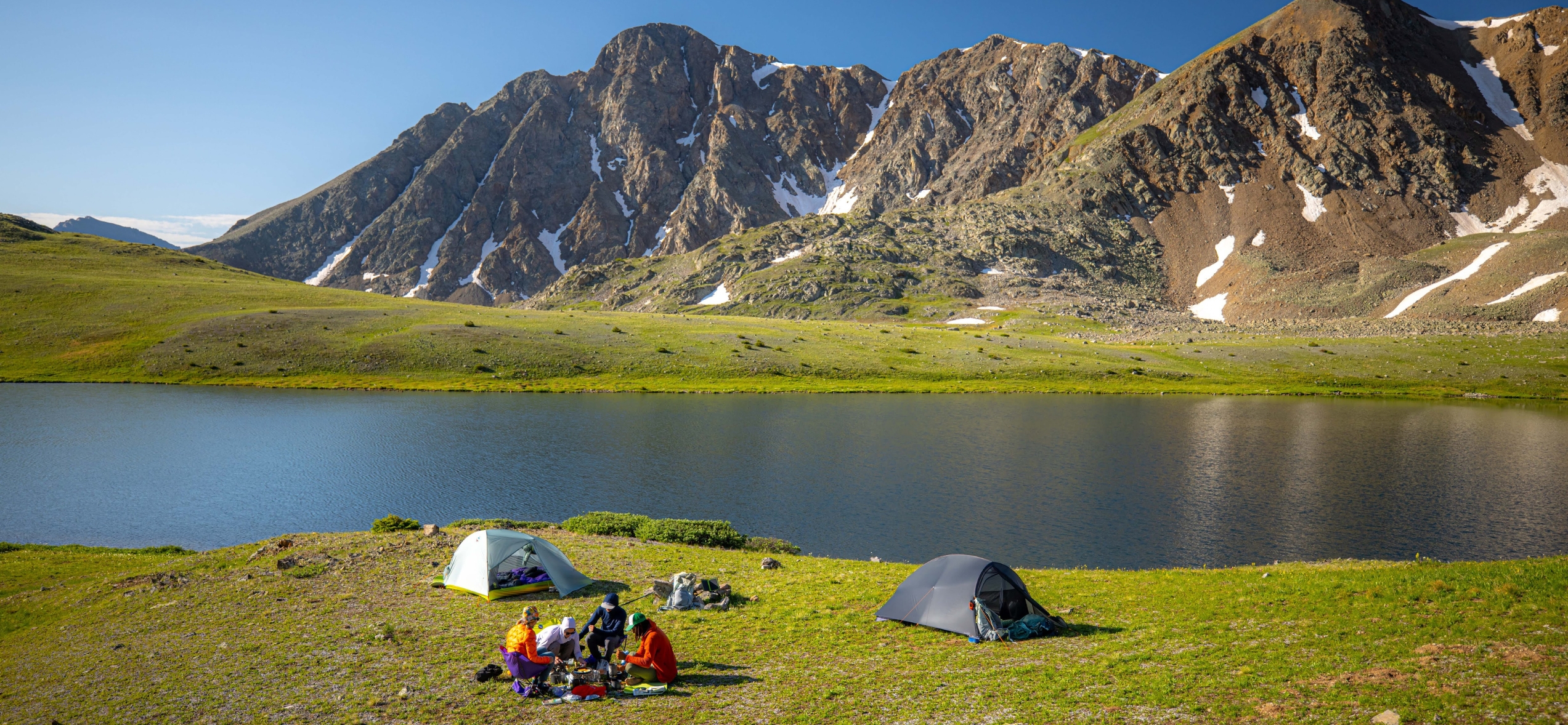 bivouac au pieds du Mont Big Agnes