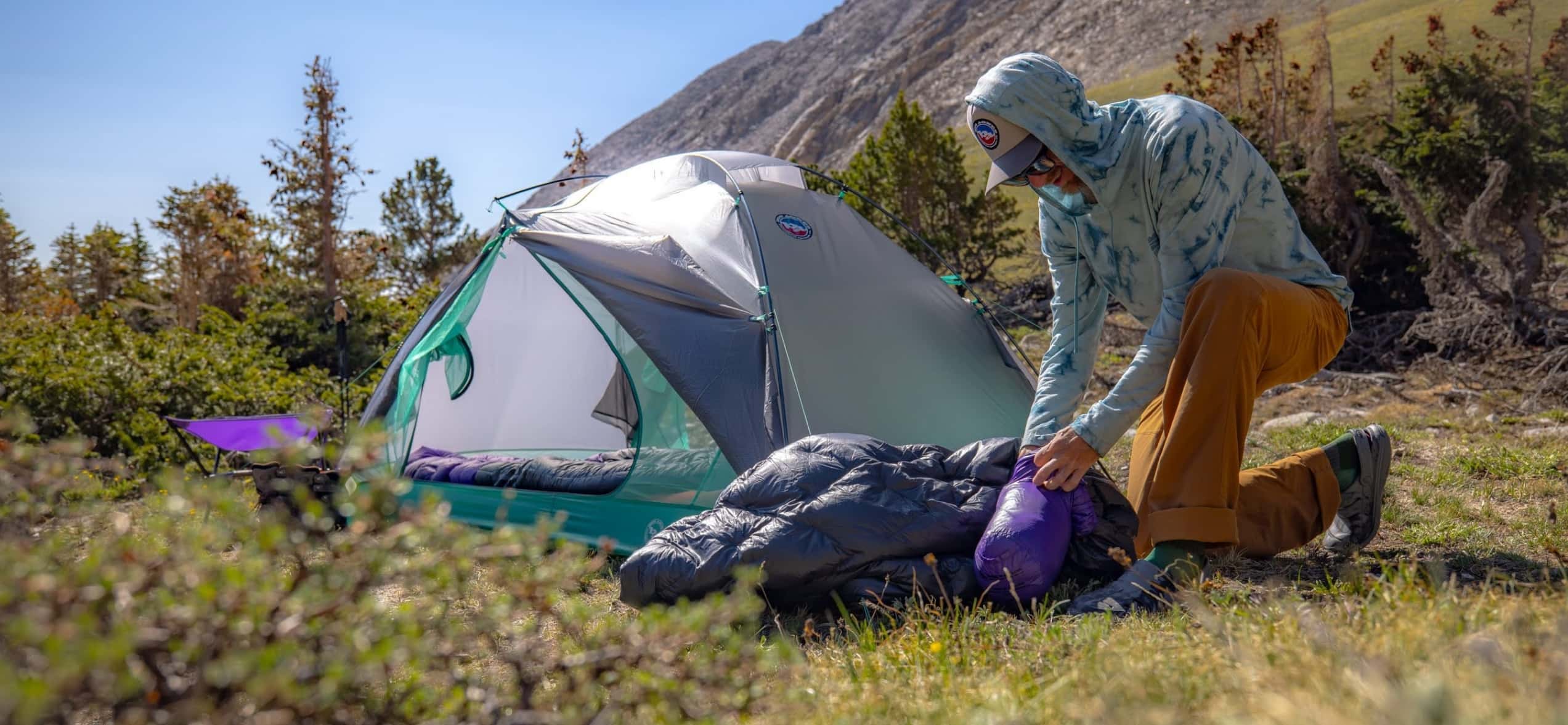 utilsiation de sac de couchage fly creek en bivouac