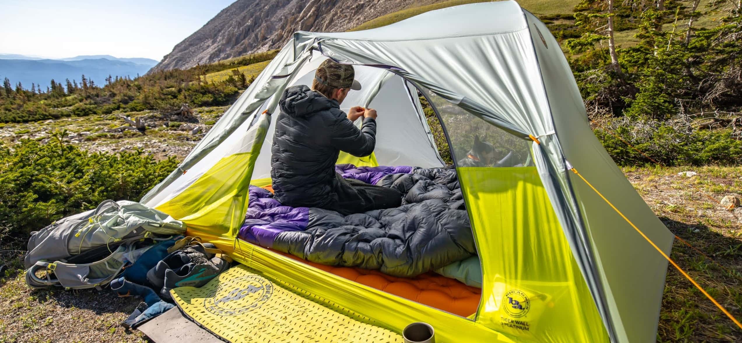 utilsiation de sac de couchage fly creek en bivouac