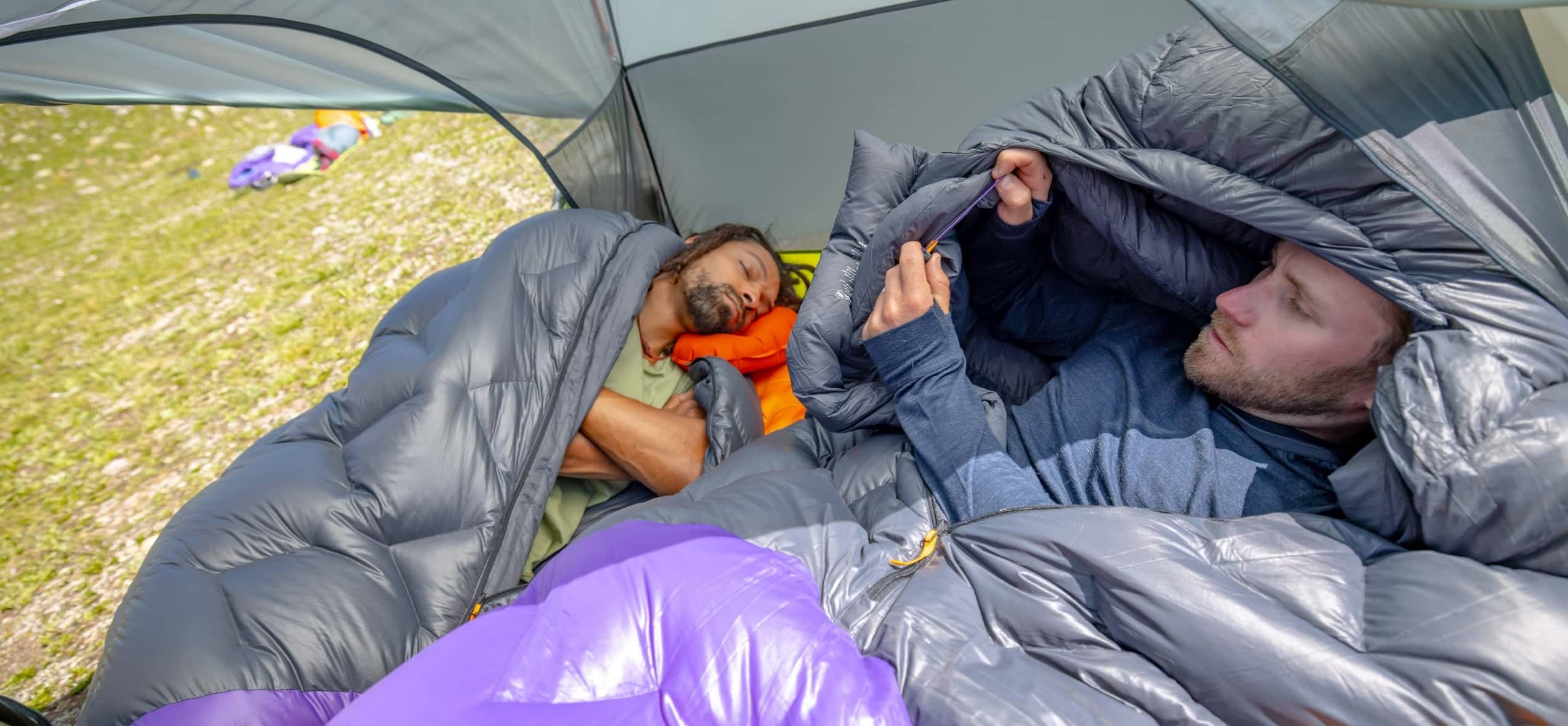 utilsiation de sac de couchage fly creek en bivouac