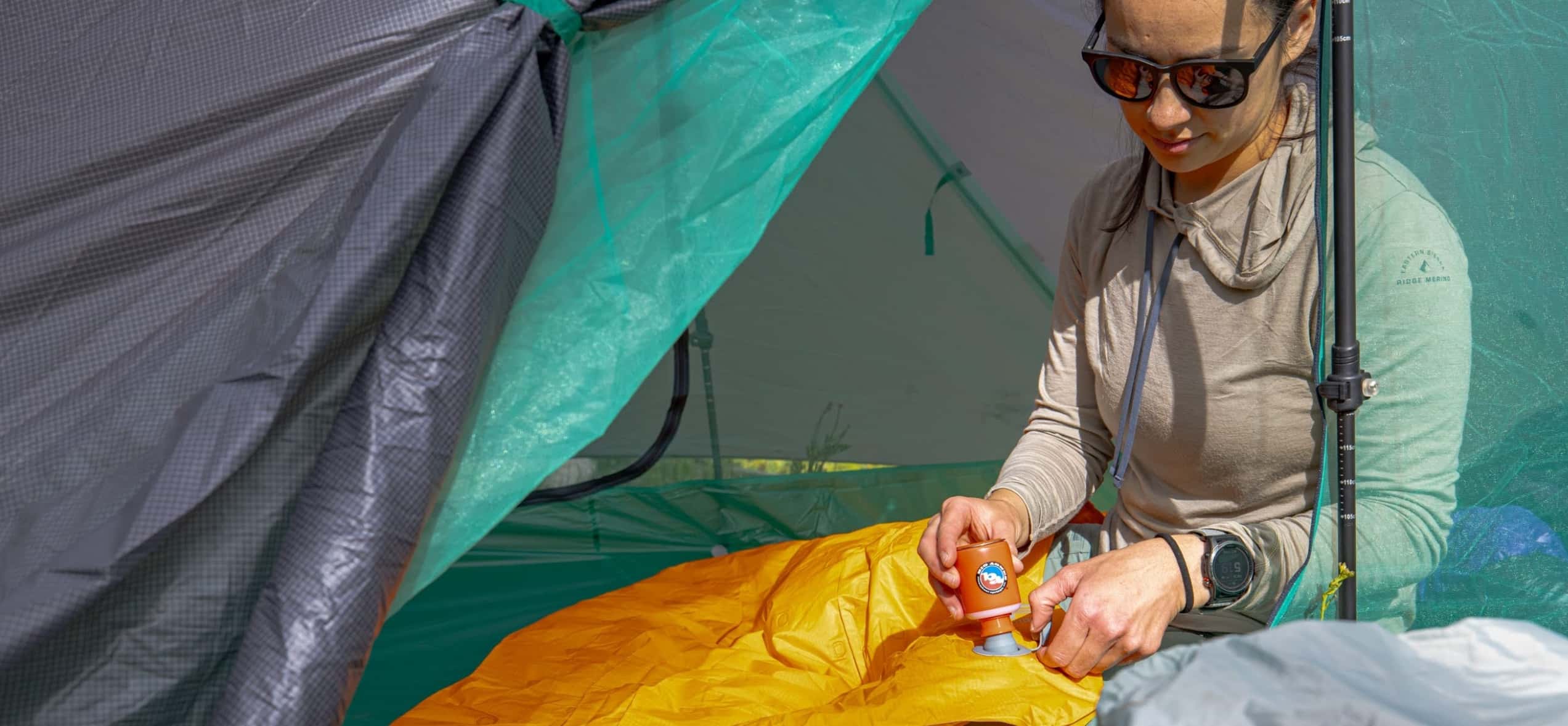 Big agnes mtnGLO pump & light, mini pompe a air