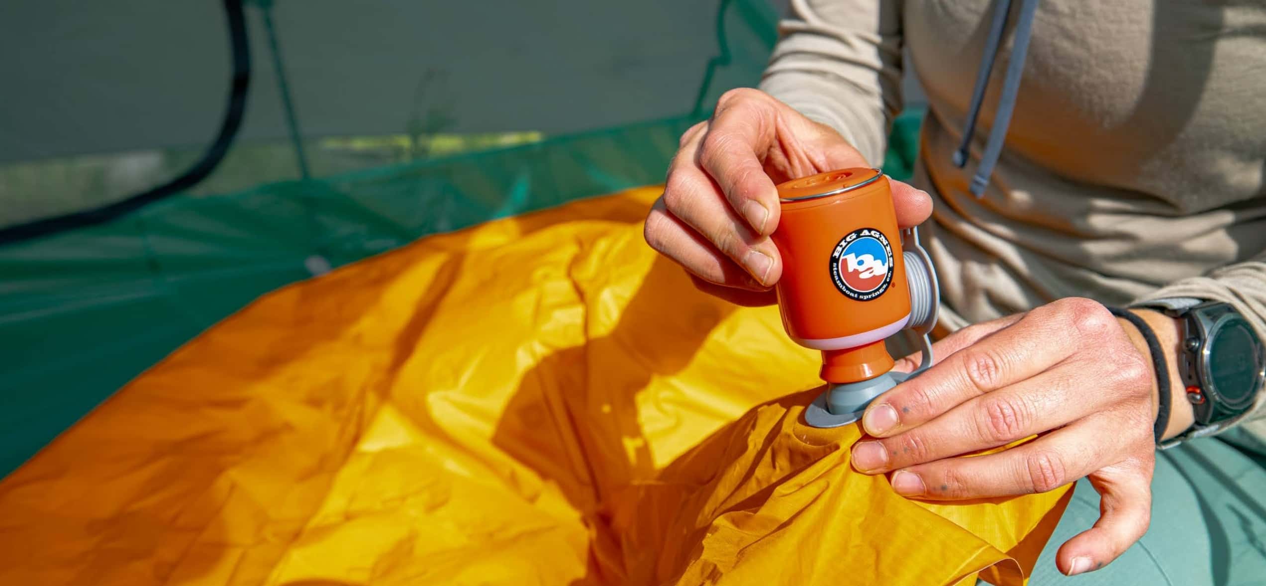 Big agnes mtnGLO pump & light, mini pompe a air