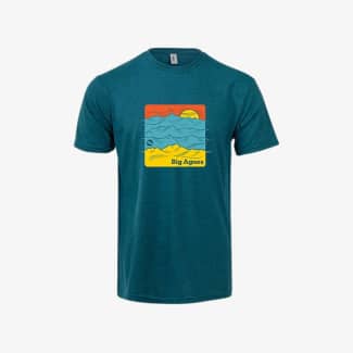 T-shirt homme TAKE A PEAK T SHIRT Cyan Black Heather