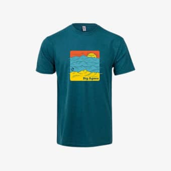 T-shirt homme TAKE A PEAK T SHIRT Cyan Black Heather